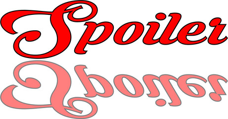 Spoiler text sign illustration on whithe background