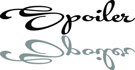 Spoiler text sign illustration on whithe background