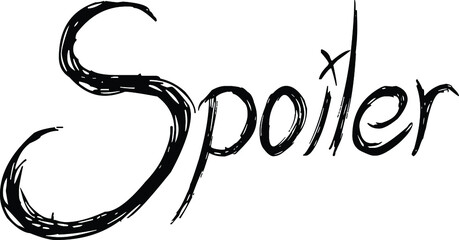 Spoiler text sign illustration on whithe background