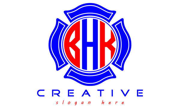 BHK three letters circle monogram initial geometric curves logo design