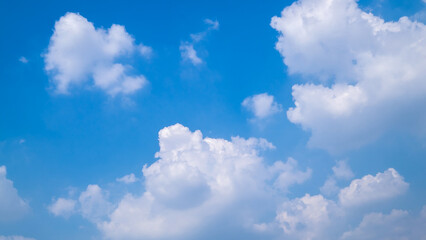 Naklejka na ściany i meble Blue sky and white clouds with clear air.