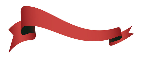 vector design element - red colored vintage ribbon banner label	on white background
