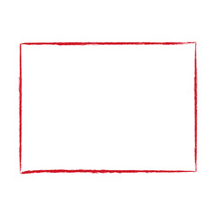 red colored vector illustartion of brush painted ink stamp banner frame on white background	