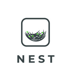 Unique simple bird's nest logo