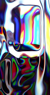 abstract psychedelic background with rainbow colors. Prism effect on abstract backdrop. Silver and metallic liquid light. Motion background with abstract rainbow colors