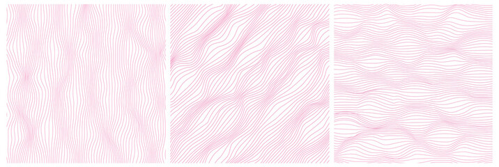 background with abstract pink colored vector wave lines pattern	