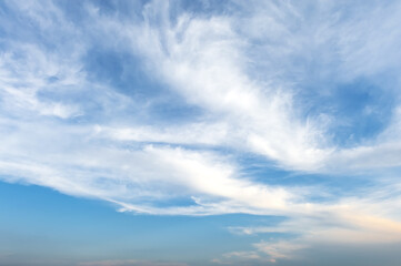 Blue sky with clouds. Beautiful, natural background.