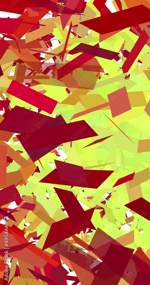 Poster flat paper design with bright colors, animation of geometric layers for explosive geometic backgroun