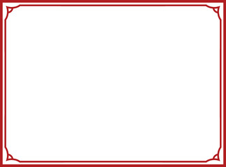 Red border frame. Vintage vector label on white background 