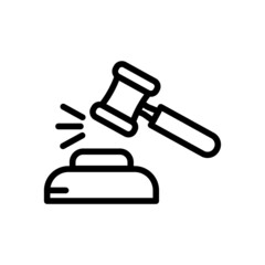 Hammer of law icon. suitable for symbol of justice, law day. line icon style. simple design editable. Design template vector