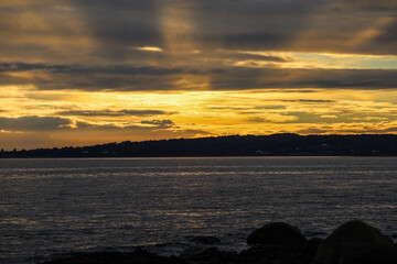 sunset over the river