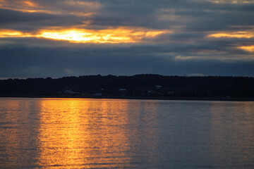 sunset over the lake