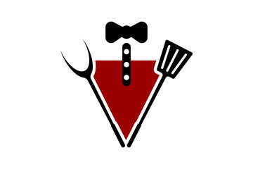 Bow tie restaurant icon logo vector illustration