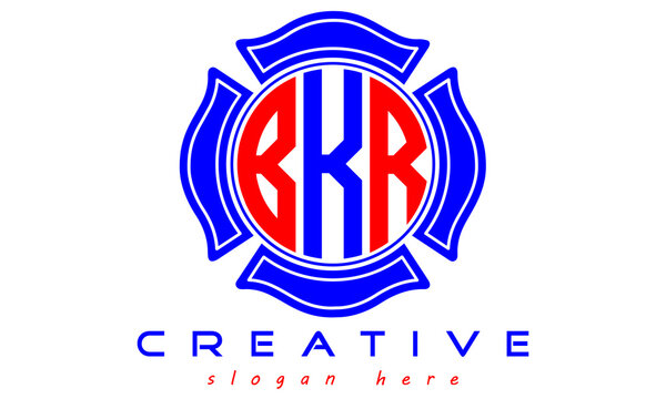 BKR three letters circle monogram initial geometric curves logo design