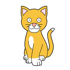 Cute cartoon vector illustration of a cat