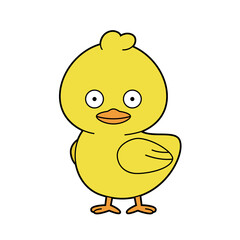 Cute cartoon vector illustration of a chick