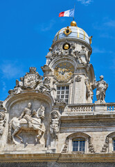 Architectural fragment of Lyon town hall, France