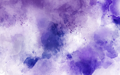 abstract pink and purple gradient watercolor background with brush stroke and clouds splashes. Grungy colorful background. Colorful watercolor background puffy clouds in bright colors of blue