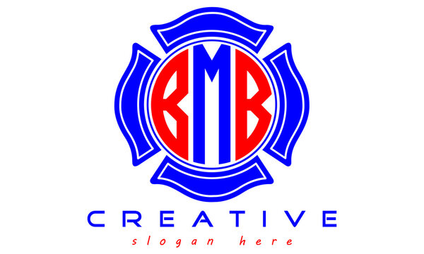 BMB three letters circle monogram initial geometric curves logo design