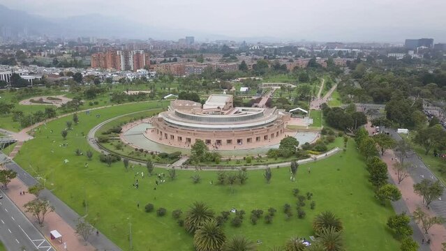 Aerial view of the Virgilio Barco library in Bogota, Colombia