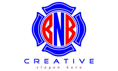 BNB three letters circle monogram initial geometric curves logo design