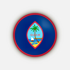 Country Guam. Guam flag. Vector illustration.