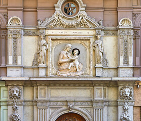 Architectural fragment at the streets of Lyon, France