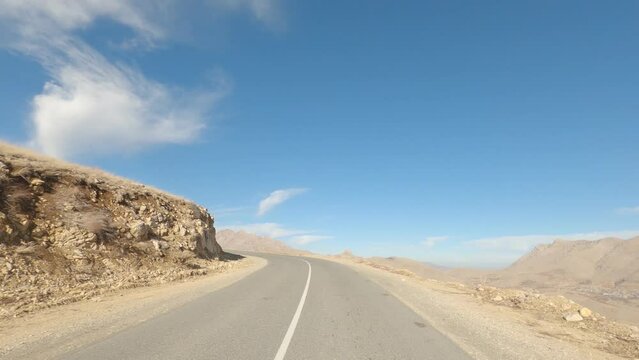 Driving Mountainous Roads To Hawraman Valley, Iran