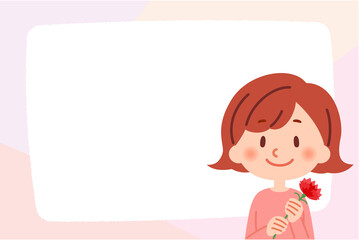 母の日イラストフレーム背景　文字なし