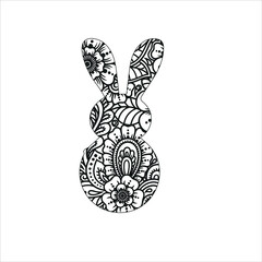 Animal mandala coloring page Rabbit mandala coloring book for adult animal coloring page for kids and adult rabbit cartoon