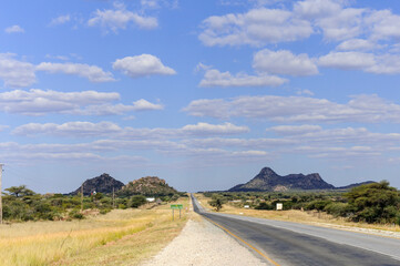 Landscape with straight road