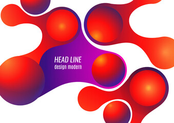 Colored gradient bubbles and rounded geometric shapes, fluid on white. Geometric minimal abstract background for wallpaper, banner, background, landing page. Vector