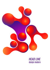 Colored gradient bubbles and rounded geometric shapes, fluid on white. Geometric minimal abstract background for wallpaper, banner, background, landing page. Vector