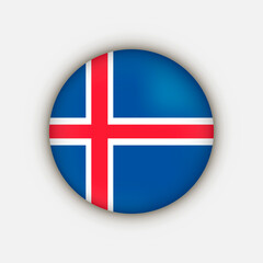 Country Iceland. Iceland flag. Vector illustration.