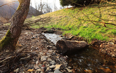 Fototapeta premium Brook Binnbach in Kadenbach, Germany