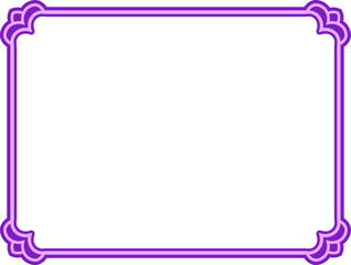 Purple pink horizontal vintage background with border frame. Vector banner or label template