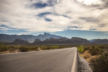 Mountains on the end of the road