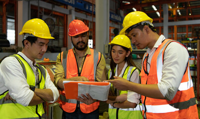 Engineering team leader Is advising the technician team and the quality inspection team.