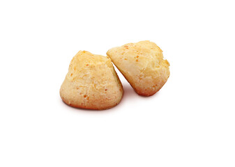 Cheese bread white background