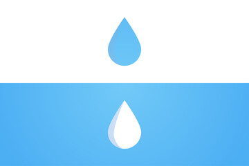 Water drop and oil symbol flat illustration.