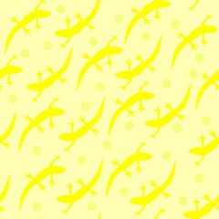 seamless background with yellow lizards
