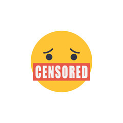 Emoji. Censored freedom of speech icon. Vector illustration.