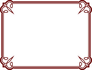 Vector vintage label template with golden border frame