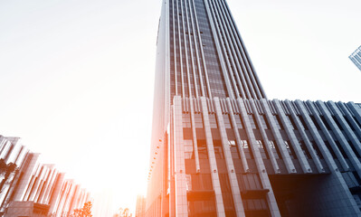 Low angle view of business office building