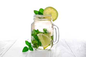 Cool freshly made lemonade, mint lemonade