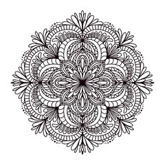 Mandala Pattern Coloring Book Wallpaper design Lace pattern and tattoo yoga Vector illustration on white background
