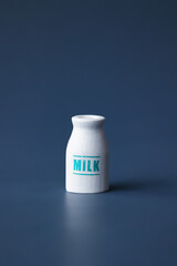 Healthy dairy milk with producer.