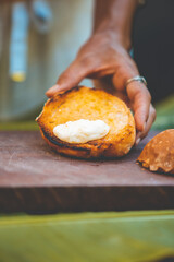 Hamburgers and fries handmade burgers