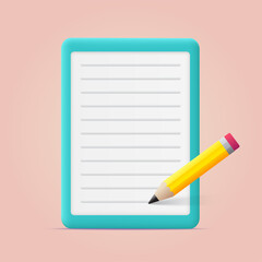 Document and pencil for copywriting concept. Vector