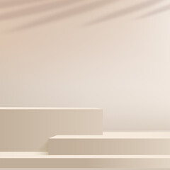 Abstract background with cream color podium for presentation. Vector